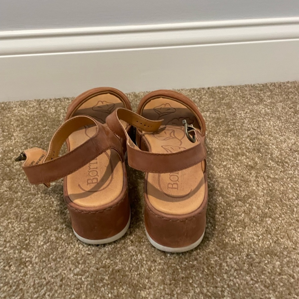 Born Women's Faro Leather Ankle Strap Platform Sandals Women's Size 11 Tan - Picture 4 of 6